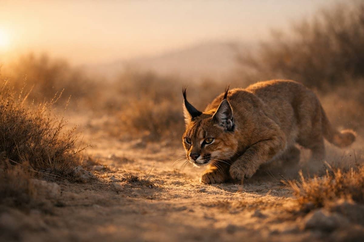 caracal hunting